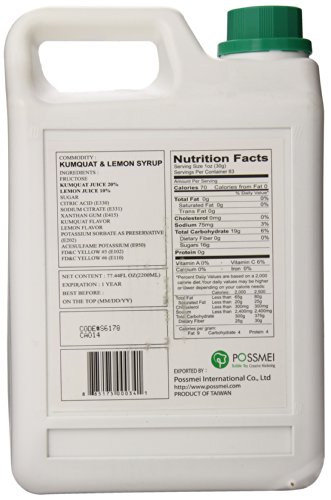Possmei Flavored Syrup, Kumquat Lemon, 5.5 Pound - Thumbnail 3