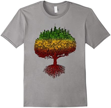 Men's City Roots T Shirt Rasta Reggae Men's Women Kids Clothing 3XL Slate