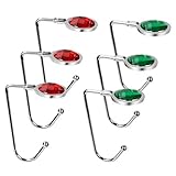 SoFire 6 Pack Stainless Steel Removable Christmas Stocking Holders for Holiday Party Decorations Gift Hanging