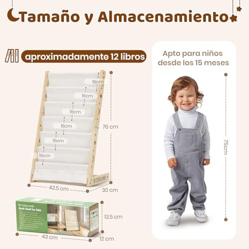 Librería Infantil de Madera de 7 Niveles