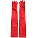 GYBest Classic Adult Size 21" Long Party Bridal Dance Opera Length Satin Gloves (Red)