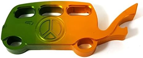 Bottle Opener, Custom Peace-Out Love Bus, VW Bus Inspired (Green-Yellow)