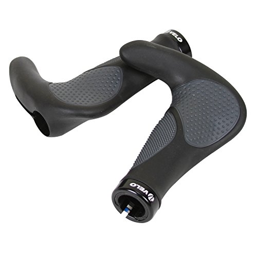 image for VELO VLG-1185AD3 Black/Gray Gel Bicycle MTB Mountain Bike Horn Ergonom