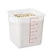Rubbermaid Commercial Products Plastic Space Saving Square Food Storage Container for Kitchen/Sous Vide/Brining, 8 Quart, Lid Sold Seperately, White (FG9F0600WHT)