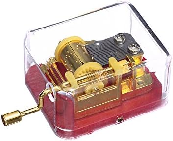Plastic Music Box Gold-plating Movement Play Always with me from The Spirited Away ,set of 1,Red Base (Tune is the Spirited Away)