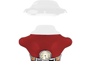 WYNMOTO Clear 8" Wave Windshield Windscreen Compatible for 1996-2013 Harley Davidson Touring Street Glide Electra Glide FLHT FLHTCU Ultra Classic Glide FLHX FLHTK 96-13 (Tint)