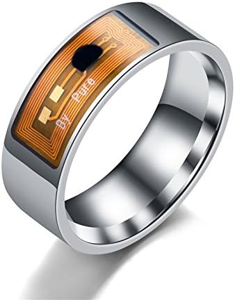 Mens/Women Ring with NFC,Size 6-14 Waterproof Smart Stainless Steel Jewelry Ring For Finger Wear Intelligent Gift