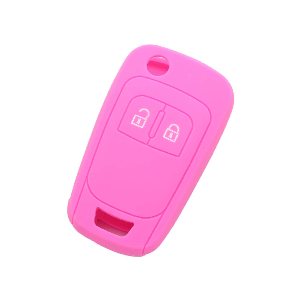 BROVACS Silicone Cover Protector Case Holder Skin Jacket Compatible with OPEL VAUXHALL 2 Button Flip Remote Key Fob CV9624 Pink — image 1