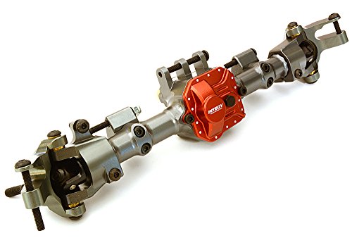 Integy RC Model Hop-ups C27213GUN Billet Machined Complete Front Axle Assembly w/Internals for Axial 1/10 SCX10 II