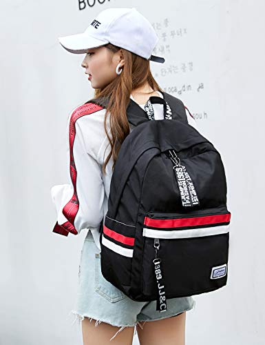 El-fmly Cute Backpack Bookbag Lightweight Daypack with USB Charging Port Headphone for Girl Boy Teen Grey Bag