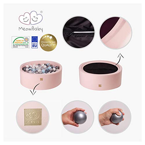 image for MeowBaby 35x11.5in/200 Balls Included ∅ 2.75in Foam Ball Pit for Bab