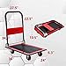 Push Cart Dolly AFT PRO USA Push Platform Truck Folding Rolling Flatbed Cart 360 Degree Swivel Wheels Foldable Handle (RED, 660LB)