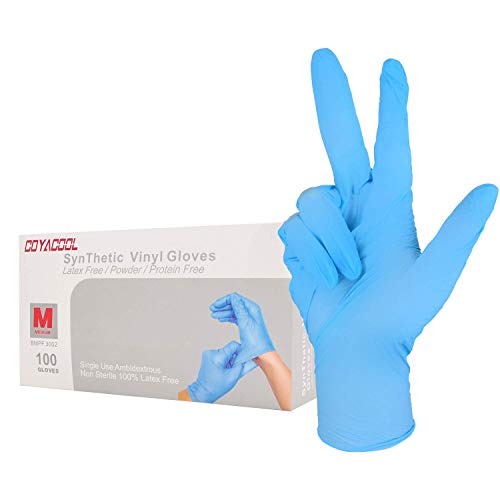COYACOOL Disposable Gloves Medium, Nitrile and Vinyl Blend Material