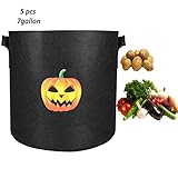 aeepd 7 Gallon Plant Vegetable Grow Bags with Handles 5 Pack Garden Planter Cont