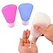 Travel Bottles Set - Yookat BPA Free Leak Proof Silicone Squeezable and Refillable Travel Containers/Cosmetic Travel Bottles for Shampoo,Conditioner,Lotion,Toiletries (3oz, Pack of 3,White Pink Blue)