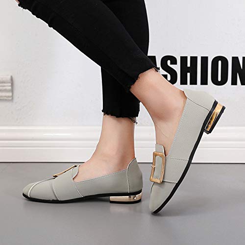 Sunyastor Womens Summer Shoes,Office Pointed Toe Shallow Wide Shoes Slip on Casual Boat Walking Shoes Party Dress Shoes Gray