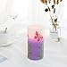 PRIMROSE Flameless LED Candle with Timer Battery Operated Real Wax Pillar Candles Embossed Purple Butterfly Pattern