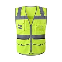 MLX Reflective Vest, Breathable Mesh Reflective Clothing Traffic Riding Safety Clothingconstruction Sanitation Fluorescent Vest (Color : 1 Pack, Size : L)