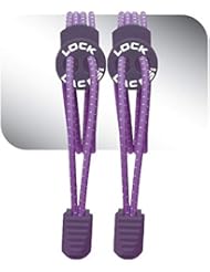 LOCK LACES (Elastic No Tie Shoelaces) (Purple, 48-Inch)