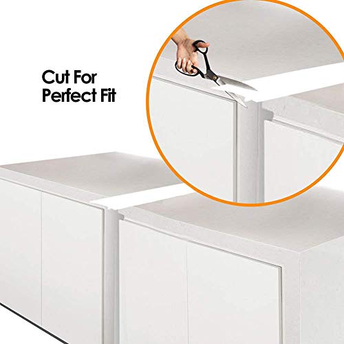 Silicone Stove Counter Gap Cover, Heat Resistant Kitchen Stove Counter Silicone Gap Filler Cover Seals Spills Between Counter Stovetop Oven Washer Dryer, 2 Pack (21 inch, White)