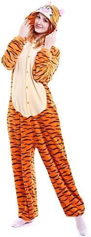 YACHUN Adult Unicorn Pajamas Animal Costume Cosplay Onesie Halloween Gift Tigger L
