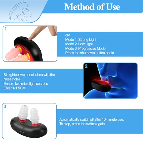 Red Light Nasal Therapy Device,Infrared Light Therapy. Portable Red Light Therapy Belt for Nose Nasal Clearing Device (black1)