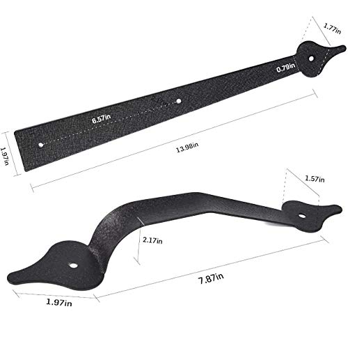 Garage Carriage Door Hinges Iron Decorative Garage Handles Hardware Kit