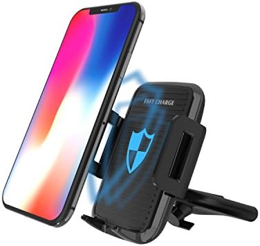 Gaurdeen Car Mount,QI Wireless Charging, CD Slot Car Phone Holder for Your Smartphone (Black)