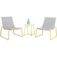 Sale Grand Patio Belfort 3 Piece All Weather Rattan Wicker Bistro Set Yellow Adirondack Chair Fold Side
