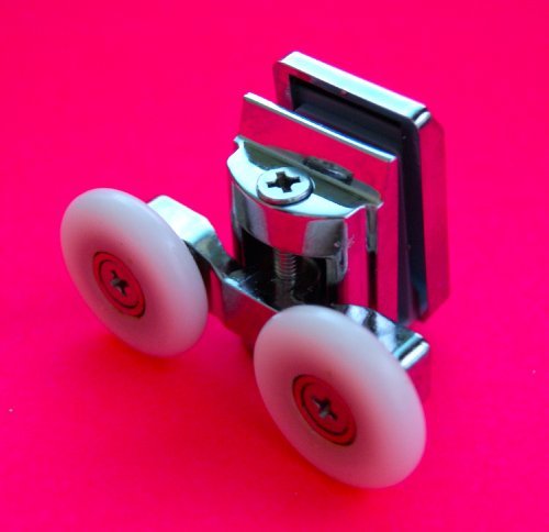 4 x Twin Top Zinc Alloy Shower Door Rollers/Runners 25mm wheel dia L067 8mm by Shower Part