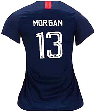 Morgan #13 USA National Alex 2018-2019 Womens Away Football Soccer T-Shirt Jersey Blue
