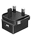 USB Wall charger 2 Pack (UK Plug), Fosmon UK 3 Prong Type G Plug Power Adapter 1 Port USB 2A, Fast Charge for iPhone, iPad, Samsung Galaxy, Moto, LG, Smartphone, Tablet and More