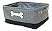 Winifred and Lily Doge Bone-Gray/Black Pet Storage Bins, Medium, PS104