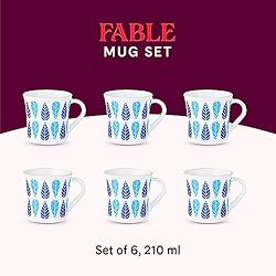 Larah by BOROSIL Fabel Set of 6 Tea/Coffee Mugs