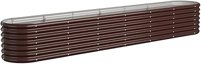 vidaXL Garden Raised Bed Flower Stand Pot Plant Tray 260x40x36 cm Brown