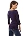 PattyBoutik Women's Cut Out 3/4 Sleeve Cowl Neck Ruched Blouse (Dark Indigo M)