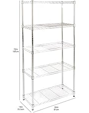 Amazon Basics 4-Shelf Adjustable, Heavy Duty Storage Shelving Unit, Steel Organizer Wire Rack