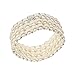 Women's Freshwater Cultured Pearl Bracelet Easy-on Stretch Triple Strand w/ Stainless Steel spacer beads