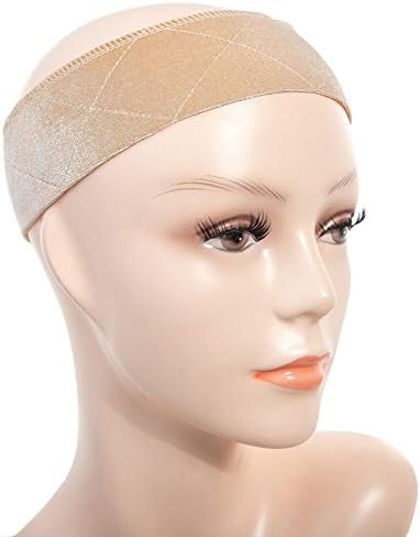 Flexible Wig Grip Band Elastic Head Bands Velvet Women Hair Scarf, Adjustable Fastern Wig Comfort Headbands with 1 Wig Cap