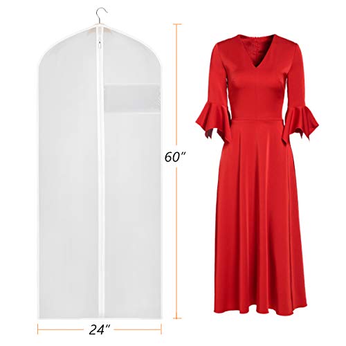 KEEGH Hanging Garment Bag Suit Long Dress Protector Bags for Clothing Closet Storage Full Zipper (Set of 8) PEVA Moth-Proof Lightweight Breathable Clothes Dust Cover 60 inches - Thumbnail 2