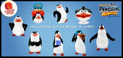 McDonald's Happy Meal Penguins of Madagascar Nickelodeon Kowalski Launcher Toy #3