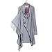 Merryfun Women's Tassels Hem Cloak Blouses Poncho Shirt Gray M