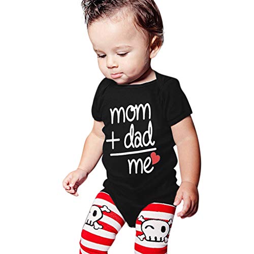 Clearance Sale 0-24 Months Newborn Infant Baby Kids Girl Boy Letter Print Romper Jumpsuit Sunsuit Outfits Clothes (Black 1, 12-18 Months)