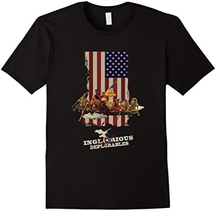 Men's Inglorious Deplorables T-Shirt - Washington &amp; USA Flag XL Black