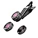 SEHOO New 3 in 1 Lens, Clip-On Cell Phone Camera Lenses Kit, 230° Supreme Fisheye + 0.65X Wide Angle + 15 X Macro Lens with Cleaning Cloths & Carrying Bag for iPhone 6, Samsung, Android, Windows