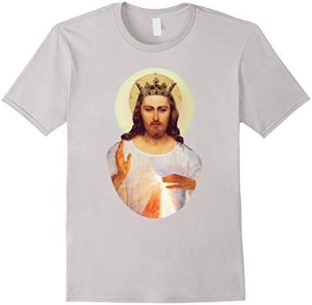 Men's Jesus Christ - The Divine Mercy - King of Kings Large Silver
