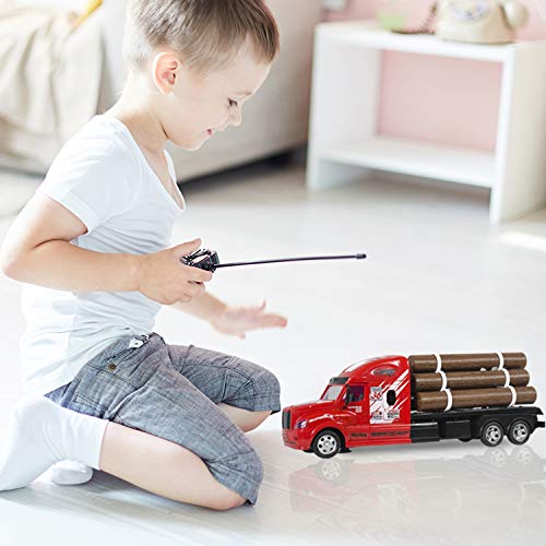 Liberty Imports RC Remote Control Big Rig Logging Semi Truck Transport