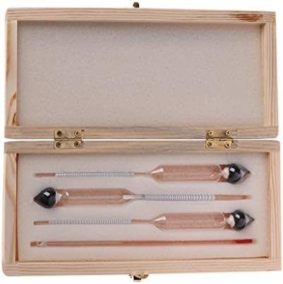 AISme 3 Pcs 0-100% Hydrometer Alcoholmeter Tester Set Alcohol Concentration Meter + Thermometer