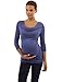 PattyBoutik Mama 2in1 Style 3/4 Sleeve Nursing Maternity Tunic (Blue M)