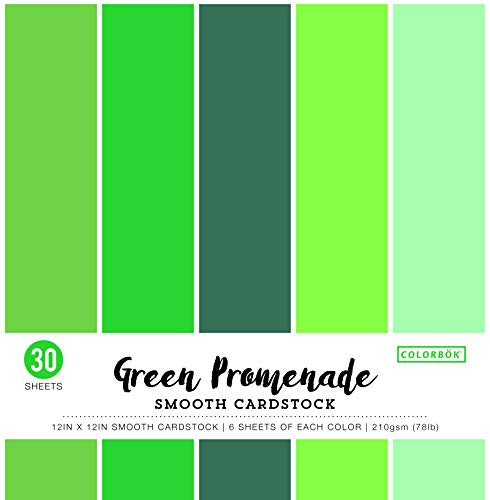 ColorBok 73477B Smooth Cardstock Paper Pad Green Promenade, 12" x 12"